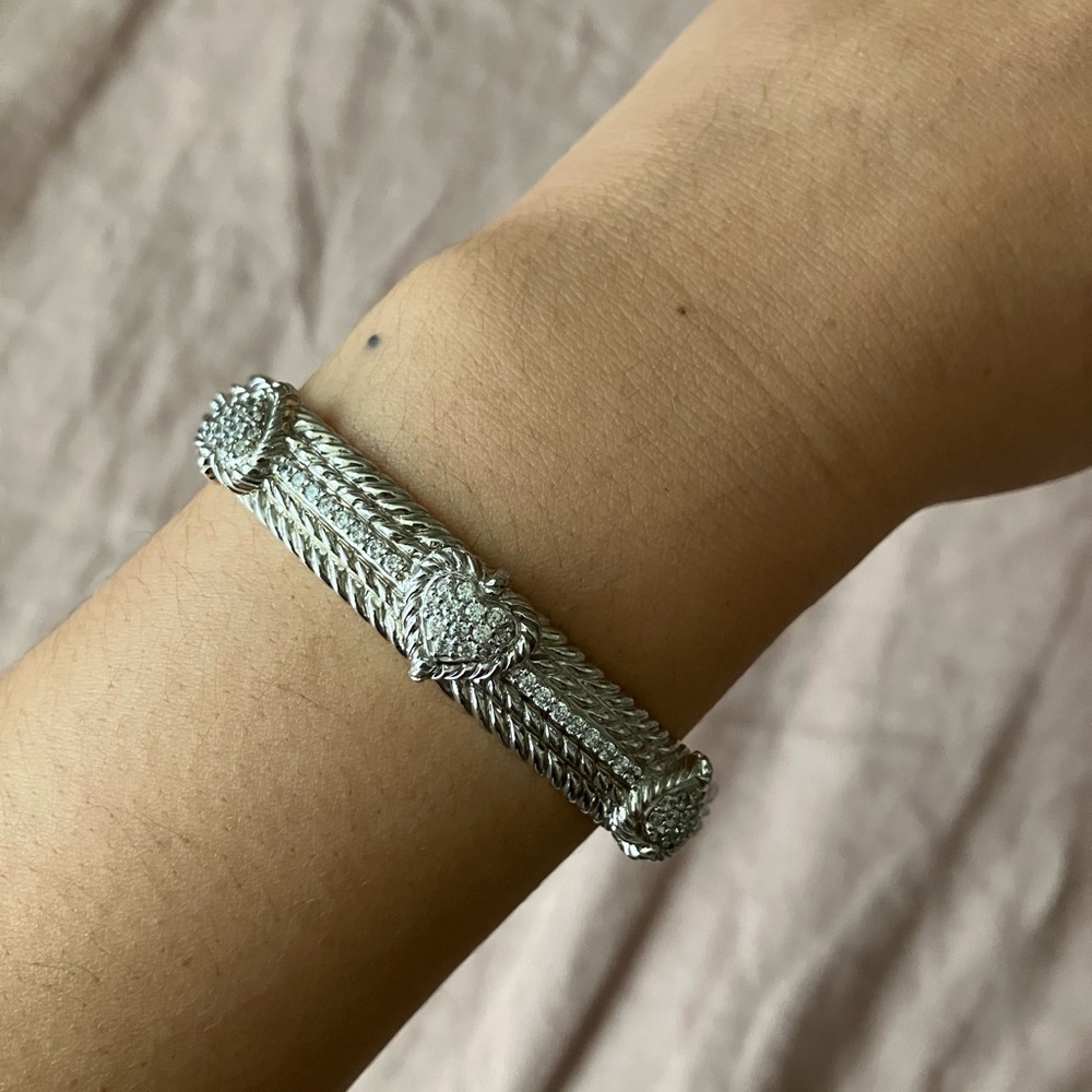 Vintage Judith Ripka Sterling Heart Bracelet